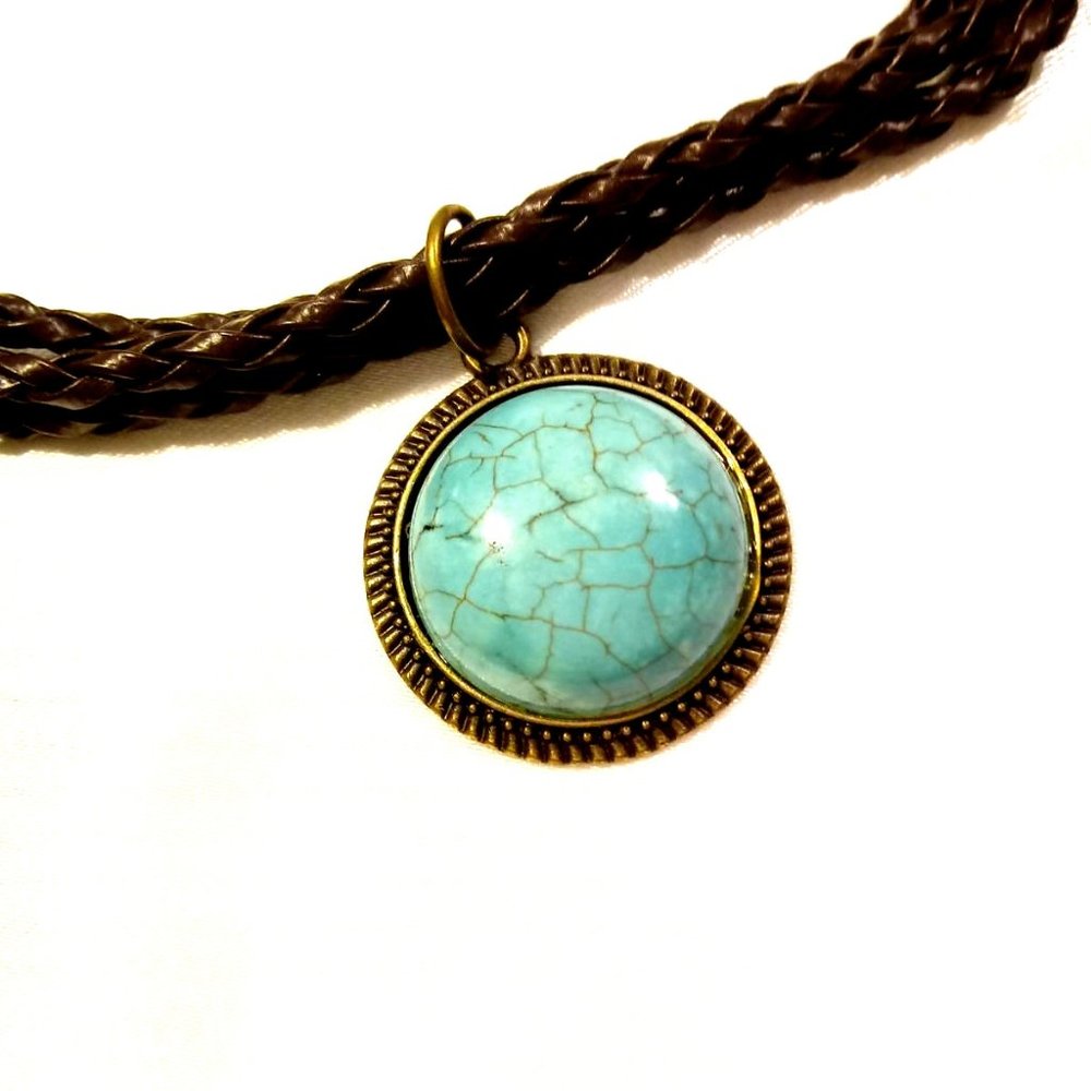 Turquoise Vegan Leather Wrap Bracelet